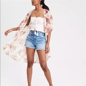 American Eagle | Sheer Floral Kimono Style Cover Up